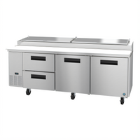 Hoshizaki Steelheart 93-Inch Three-Section Pizza Prep Table with Doors and Drawers