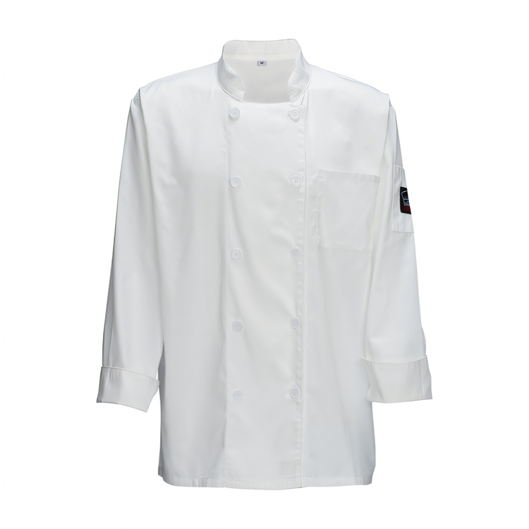 Product image #1 for Winco Signature Chef 3XL White 3/4-Sleeve Double-Breasted Chef Jacket