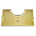 Thumbnail image #1 for Surface Mount Stainless Steel Draft Beer Drip Tray Trough with PVD Brass Screen, 14 x 8 Inches