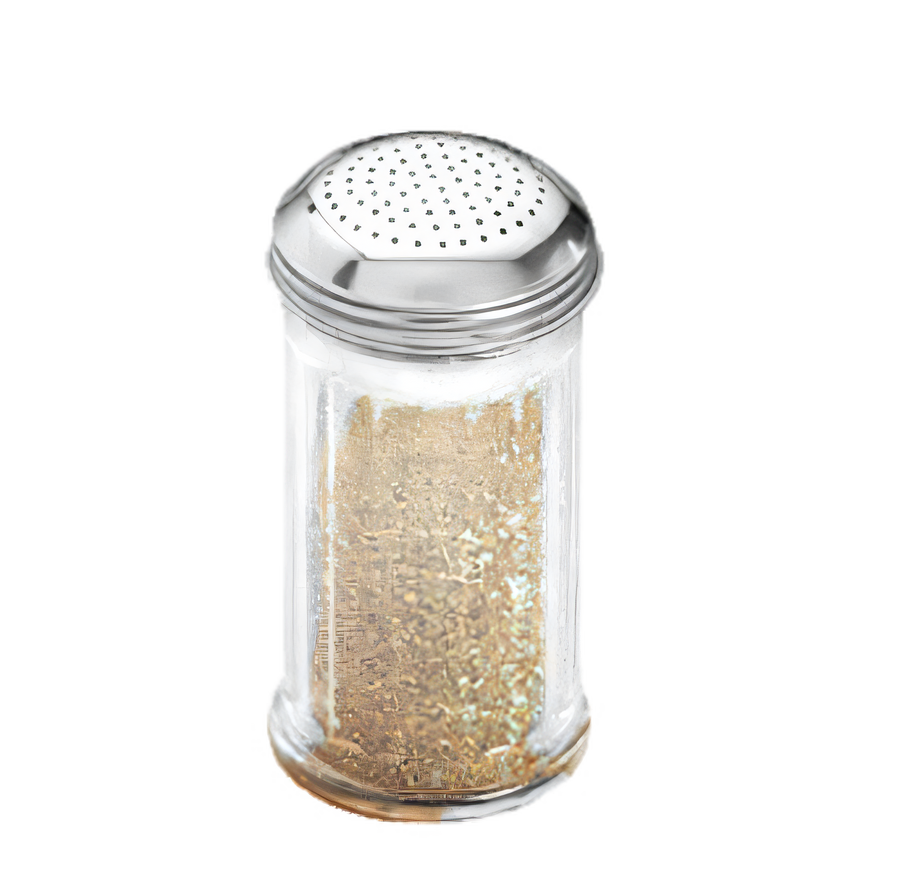 Product image #1 for American Metalcraft 12 oz Clear Straight-Fluted SAN Plastic Flour Dredge with Stainless Steel Perforated Top