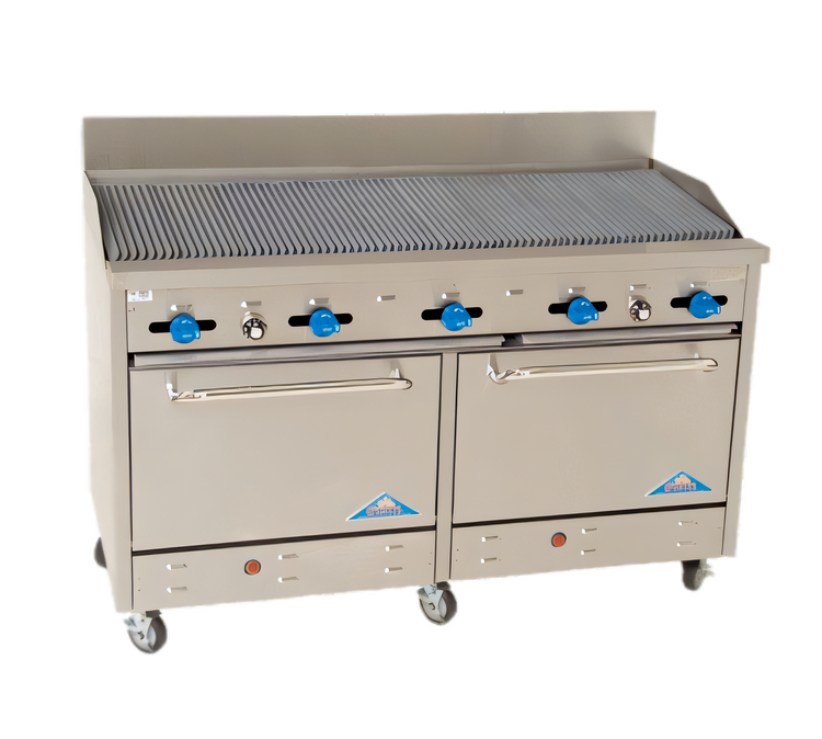 Product image #1 for Comstock-Castle 60-Inch Gas Char-Broiler Range with Two Standard Ovens