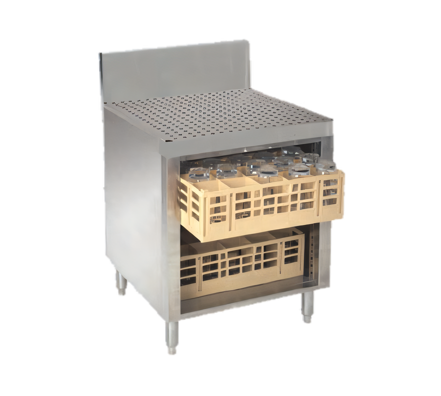 Product image #1 for Advance Tabco Prestige 24-Inch Wide Underbar Glass Rack Storage Unit with Enclosed Top and 3-Rack Capacity