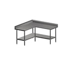 Thumbnail image #1 for John Boos ST6R5-L3060SSK L-Shaped Stainless Steel Corner Work Table, 60 x 60 in, 16-Gauge 300-Series Top, 5-Inch Backsplash, Undershelf