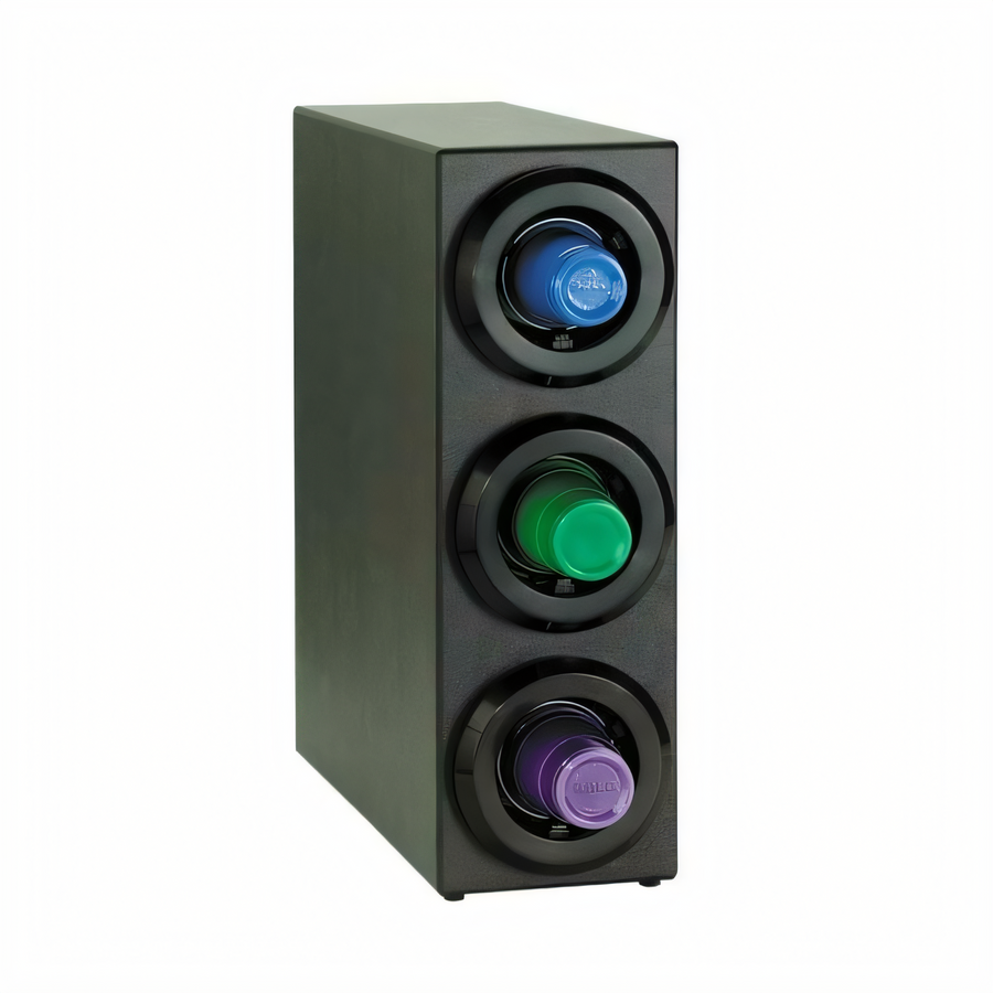 Product image #1 for Dispense-Rite STL-S-3BT Countertop Adjustable Cup Dispenser Cabinet, 3 Dispensers, Black Polystyrene