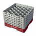 Thumbnail image #2 for Cambro Camrack Full Size 30-Compartment Glass Rack with 6 Soft Gray Extenders, Cranberry