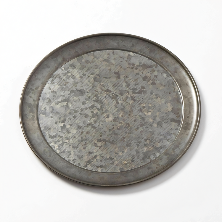 Product image #1 for American Metalcraft 12-Inch Round Onyx Galvanized Wide Rim Serving Pan/Tray