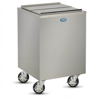 Weather-All Mobile Stainless Steel Ice Caddy with 200-Lb Capacity and Sliding Lid