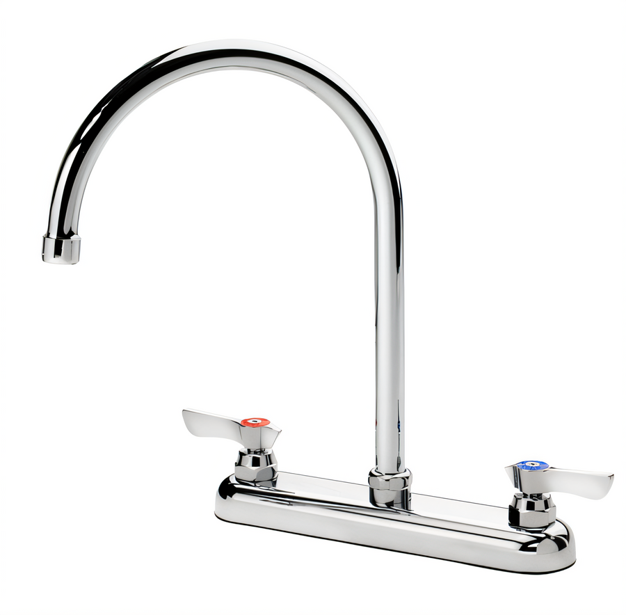 Product image #1 for Krowne Silver Series Deck-Mount Manual Faucet with 8-Inch Centers and 8-1/2-Inch Gooseneck Spout