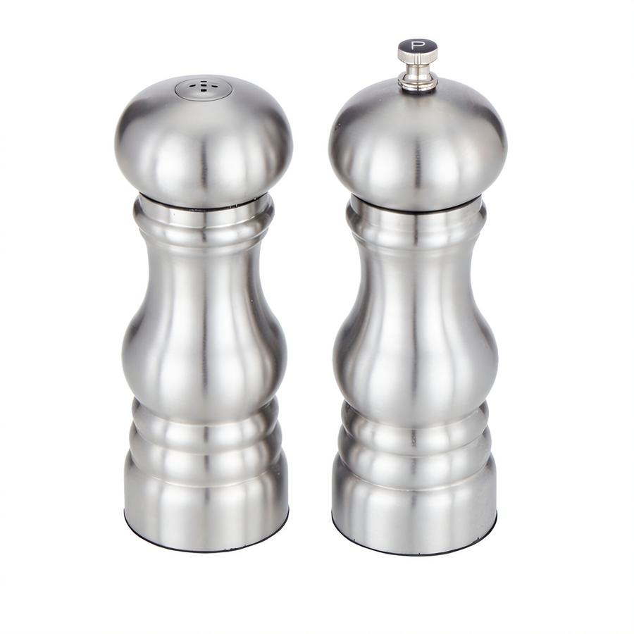 Product image #1 for American Metalcraft Stainless Steel Salt & Pepper Mill/Shaker Set, 6 Inch High