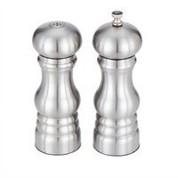 American Metalcraft Stainless Steel Salt & Pepper Mill/Shaker Set, 6 Inch High