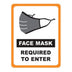Thumbnail image #1 for Face Mask Required Transparent Vinyl Window Cling, 8-1/2 x 11 Inches