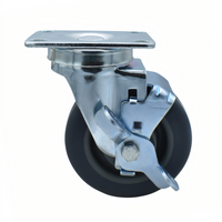 BK Resources 4SBR-1PT-GR-TLB Shelf Casters & Leveling Feet