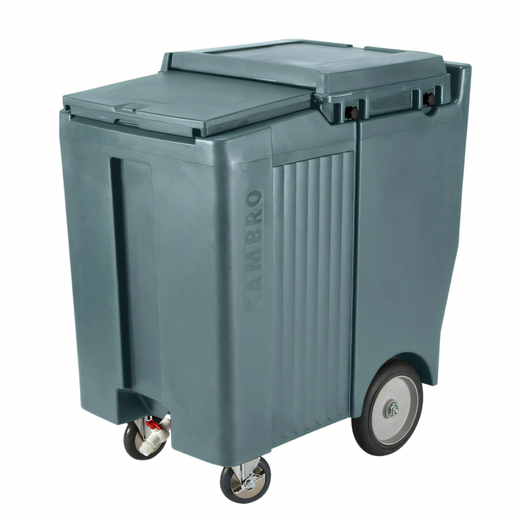 Product image #2 for Cambro SlidingLid Tall Mobile Ice Caddy, 200 lb. Capacity, Slate Blue