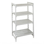 Thumbnail image #2 for Cambro Camshelving® Premium CPU183084V4PKG 30"W x 18"D x 84"H 4-Tier Vented Stationary Starter Polymer Shelving Unit