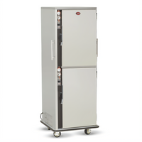 FWE Mobile Split-Cavity Heated Holding Cabinet, 2 Compartments, 12 Full-Size Pan Capacity