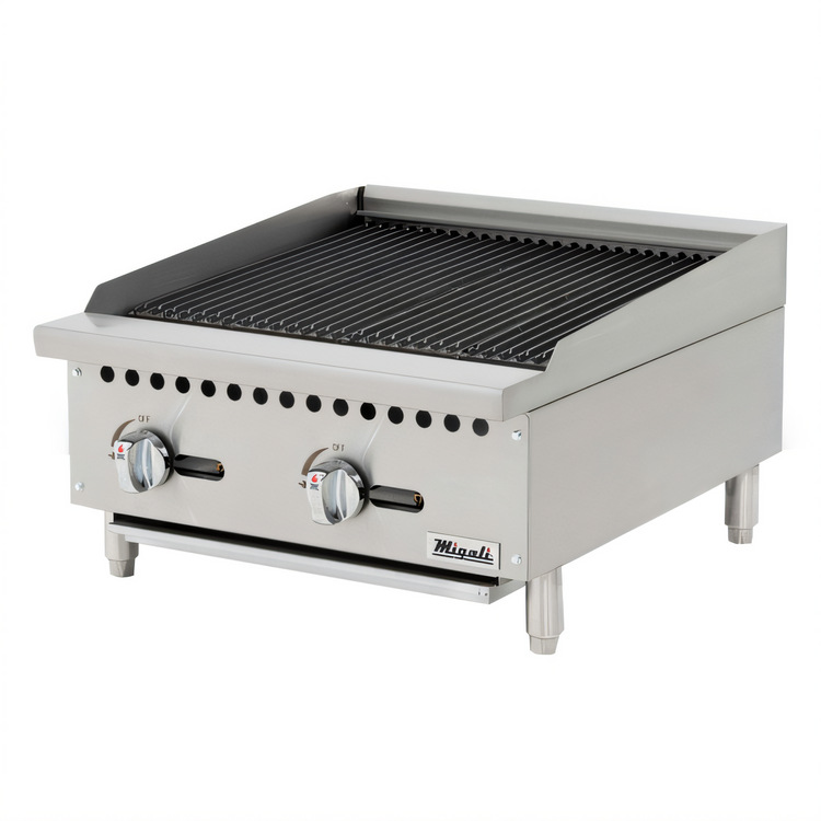 Product image #1 for Migali Competitor Series 24-Inch Countertop Natural Gas Char-Rock Broiler with Lava Rock Radiants