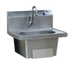 Thumbnail image #1 for Wall-Mounted Hand Sink with Single Knee Pedal, Skirt, and Gooseneck Faucet