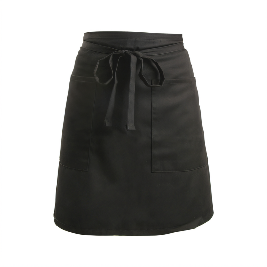 Product image #1 for Mercer Culinary Genesis Short Bistro Apron, 29 x 19 Inches, 2 Pockets, Black