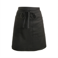 Mercer Culinary Genesis Short Bistro Apron, 29 x 19 Inches, 2 Pockets, Black