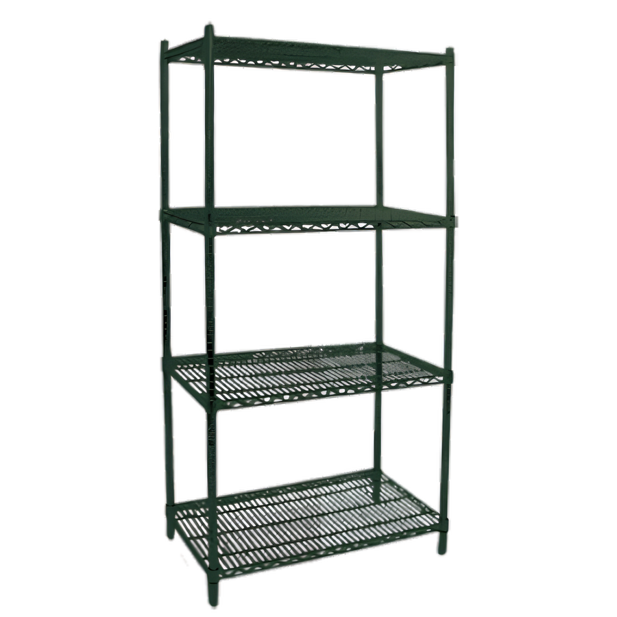 Product image #1 for Omcan USA 36" x 18" x 72" Stationary 4-Shelf Wire Shelving Unit, Epoxy Green