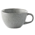 Thumbnail image #1 for G.E.T. Corona, Cosmos Moon PP1944904424 Cosmo . . Porcelain Tea Cup, 8-4/5 oz, with Handle, Speckled Grey Reactive Glaze Case of 2 Dozen