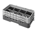 Thumbnail image #2 for Cambro Camrack Half-Size 8-Compartment Glass Rack with 2 Soft Gray Extenders, Navy Blue