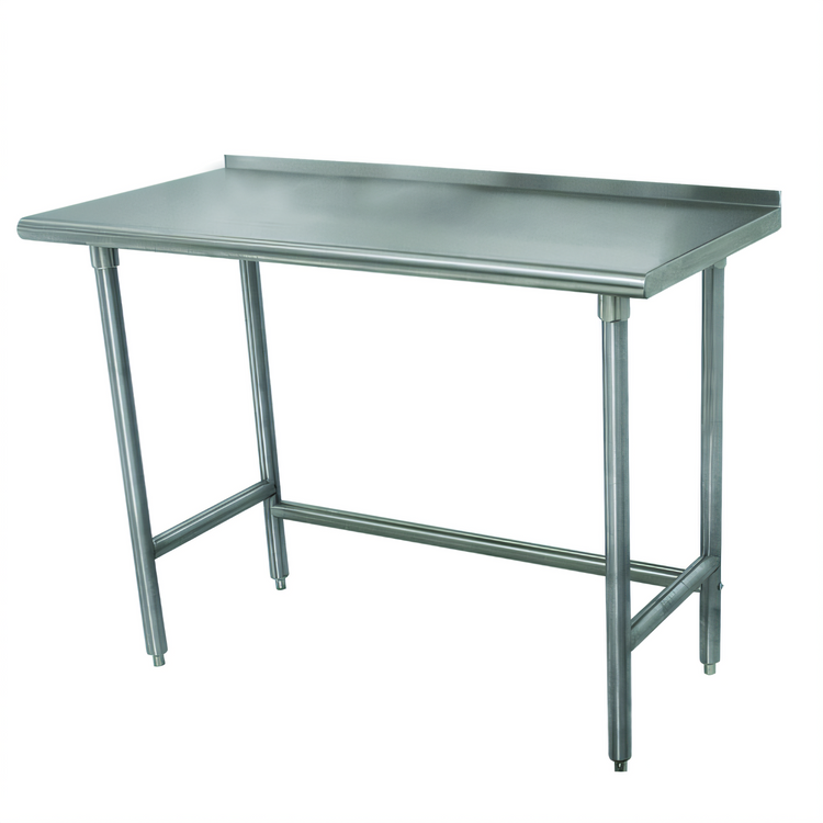 Product image #1 for Advance Tabco Special Value Series 72-Inch x 36-Inch Open Base Stainless Steel Work Table with 1-1/2-Inch Rear Backsplash