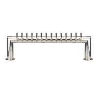 Pass-Thru Countertop Glycol-Cooled Draft Beer Tower with 14 Stainless Steel Faucets
