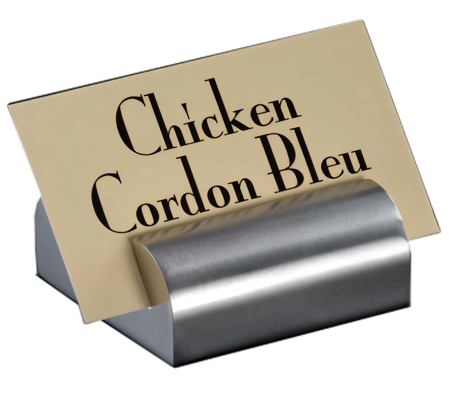 Product image #1 for American Metalcraft Stainless Steel Brushed Satin Slim-Slit Menu Card Holder, 2 x 2 x 3/4 Inch