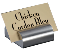 American Metalcraft Stainless Steel Brushed Satin Slim-Slit Menu Card Holder, 2 x 2 x 3/4 Inch