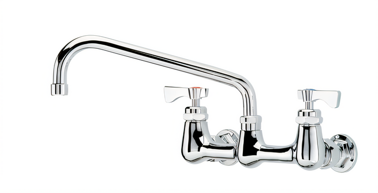 Product image #1 for Krowne Royal Series Splash-Mounted Commercial Faucet with 10-Inch Swing Spout, 8-Inch Centers