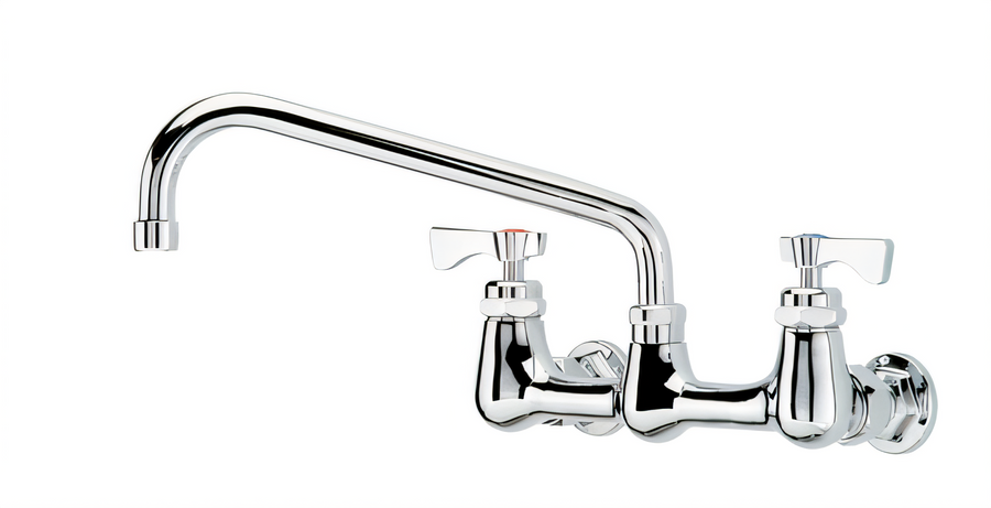Product image #1 for Krowne Royal Series Splash-Mounted Commercial Faucet with 10-Inch Swing Spout, 8-Inch Centers