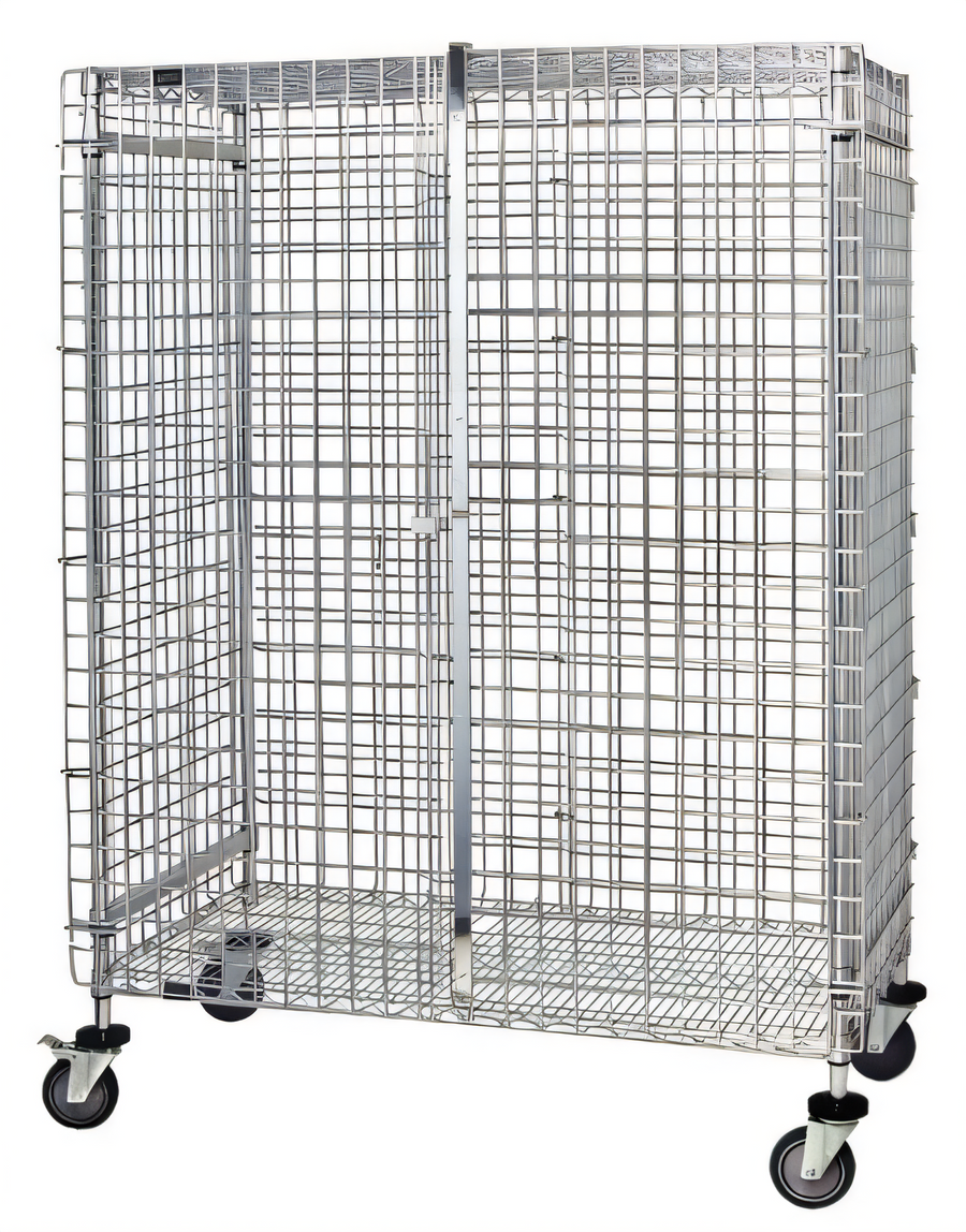 Product image #1 for Quantum 36 Inch W x 24 Inch D x 63 Inch H Stationary 2-Shelf Wire Security Cage, Green Epoxy