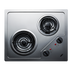 Thumbnail image #1 for Summit CR2B122 Two-Burner Electric Cooktop with Coil Elements, Stainless Steel, Portrait or Landscape Mount