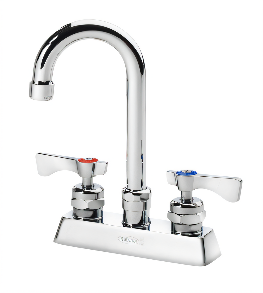 Product image #1 for Krowne Royal Series 4-Inch Center Deck-Mount Manual Faucet with 3-1/2-Inch Gooseneck Spout
