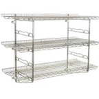 Thumbnail image #1 for Eagle Group QuadTruss S2-3B-SSW1830C 3-Tier Wall-Mounted Open-Wire Shelf Kit, 30 x 18 Inches, Chrome