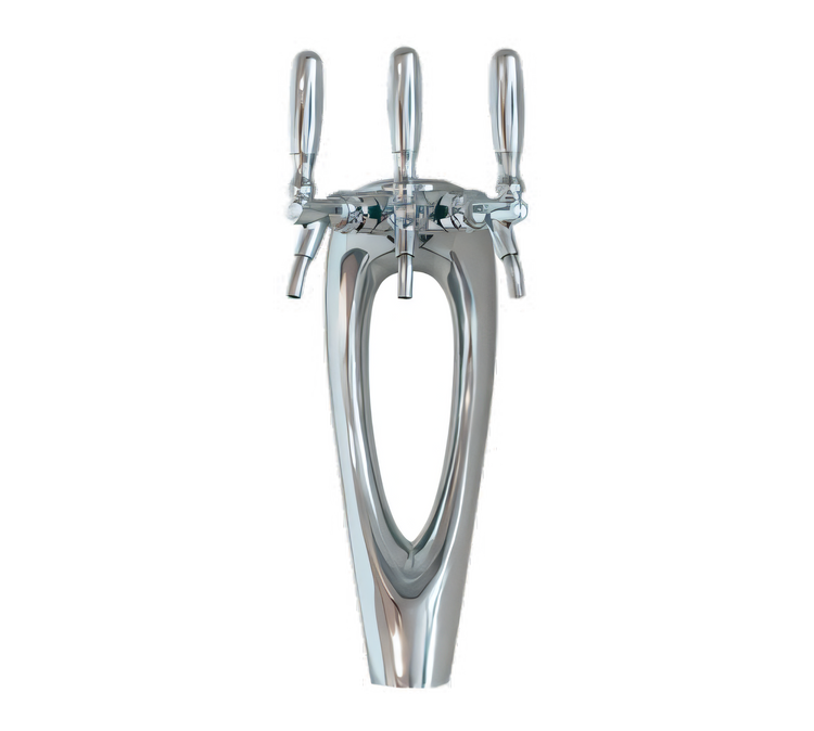 Product image #1 for Mystique Countertop Glycol-Cooled 3-Faucet Draft Beer Tower, Polished Chrome Finish