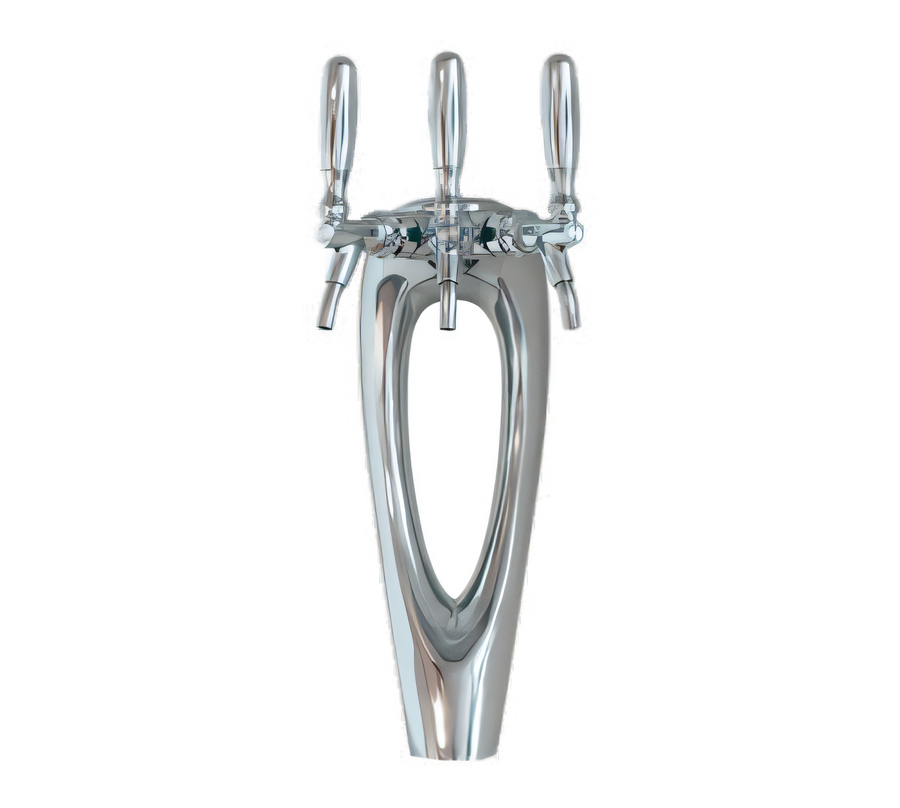 Product image #1 for Mystique Countertop Glycol-Cooled 3-Faucet Draft Beer Tower, Polished Chrome Finish
