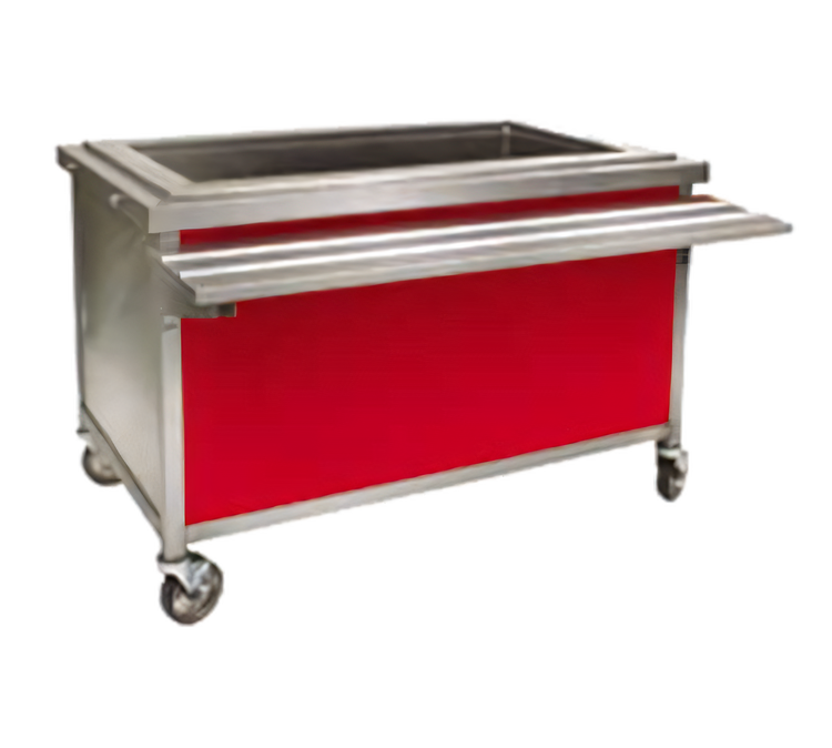 Product image #1 for Eagle Director's Choice DCS5-CFUI 78" Iced Cold Pan Mobile Buffet Station with Red Laminate Panel