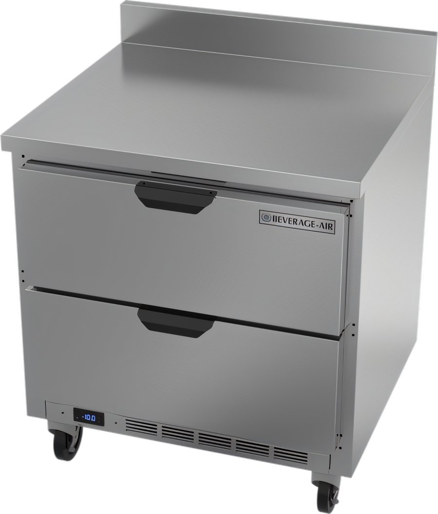 Product image #1 for Beverage-Air 32-Inch One-Section Worktop Freezer with 2 Drawers, 7.2 Cu. Ft.