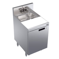 Krowne Royal Series Freestanding Underbar Dump Sink Unit with Adjustable Cutting Board, Waste Chute, and Faucet, 18