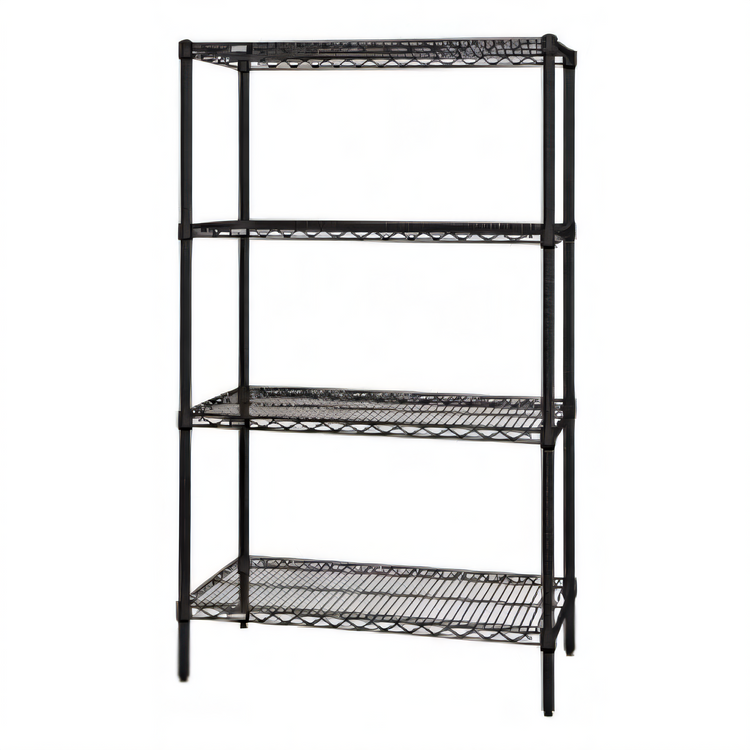 Product image #1 for Quantum 36"W x 18"D x 74"H Black Epoxy Antimicrobial Wire Shelving Starter Kit