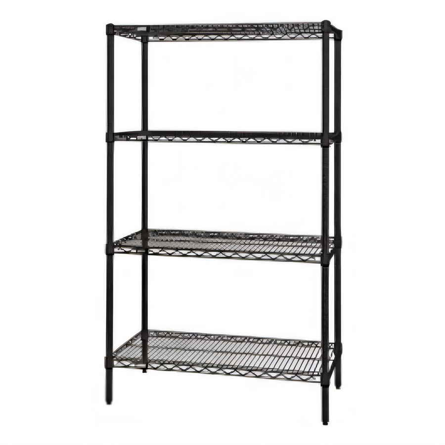 Product image #1 for Quantum 36"W x 18"D x 74"H Black Epoxy Antimicrobial Wire Shelving Starter Kit