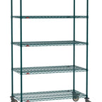 Thumbnail image #1 for Metro Super Erecta SE-2154K3-80-M5 Mobile Wire Shelving Unit, 54"W x 21"D x 80"H, 900 lbs per unit, evenly distributed1" shelf adjustment, (5) wire