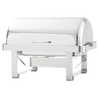 Thumbnail image #1 for Vollrath Avenger® 46350 9 Qt Rectangular Roll-Top Chafer, 18/8 Stainless Steel, Fully Retractable Cover