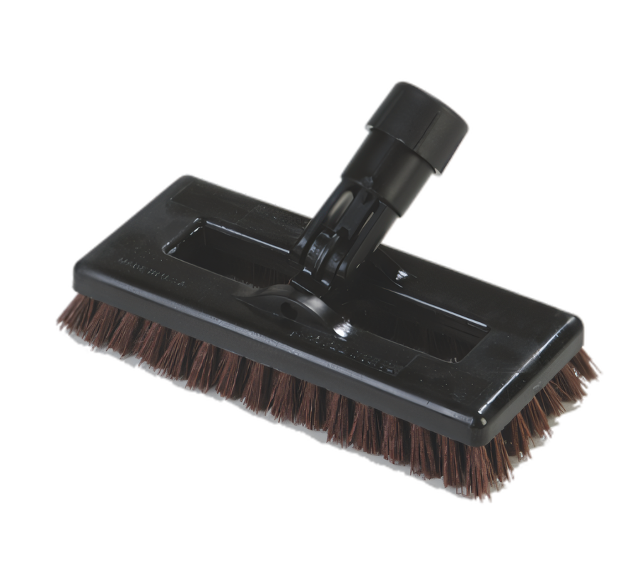 Product image #1 for Swivel Scrub Low-Profile Floor Brush Head, 8 Inch x 3-1/2 Inch Plastic Block, Rust, Nylon Bristles