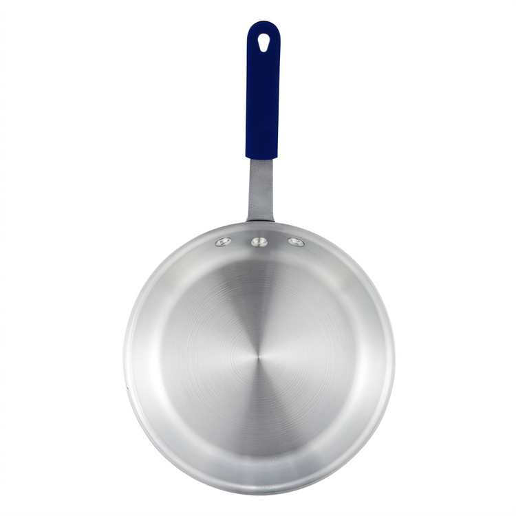 Product image #1 for Winco Gladiator 12-Inch Round Aluminum Fry Pan with Riveted Blue Silicone Sleeve Handle, No Lid