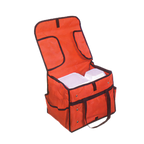 Thumbnail image #1 for American Metalcraft Deluxe PBSB1512 Red Nylon Sandwich Delivery Bag, 1 Compartment, 2 Side Pockets, 15 x 9 x 12 Inches Case of 10