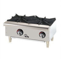 Star-Max 24-Inch Side-by-Side 2-Burner Gas Hot Plate with Stainless Steel Front, 50,000 BTU