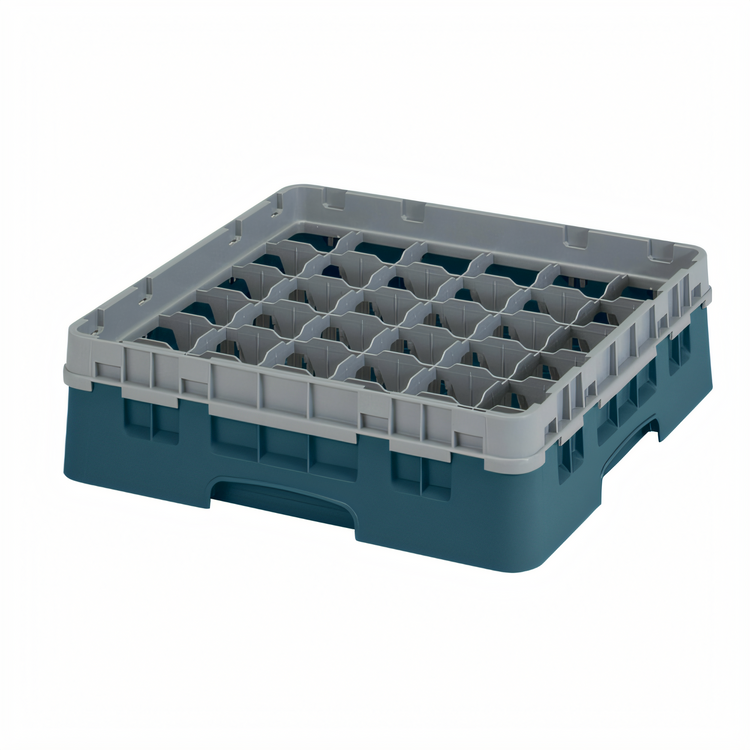 Product image #2 for Cambro Camrack Full-Size 36-Compartment Glass Rack with Soft Gray Extender, Teal